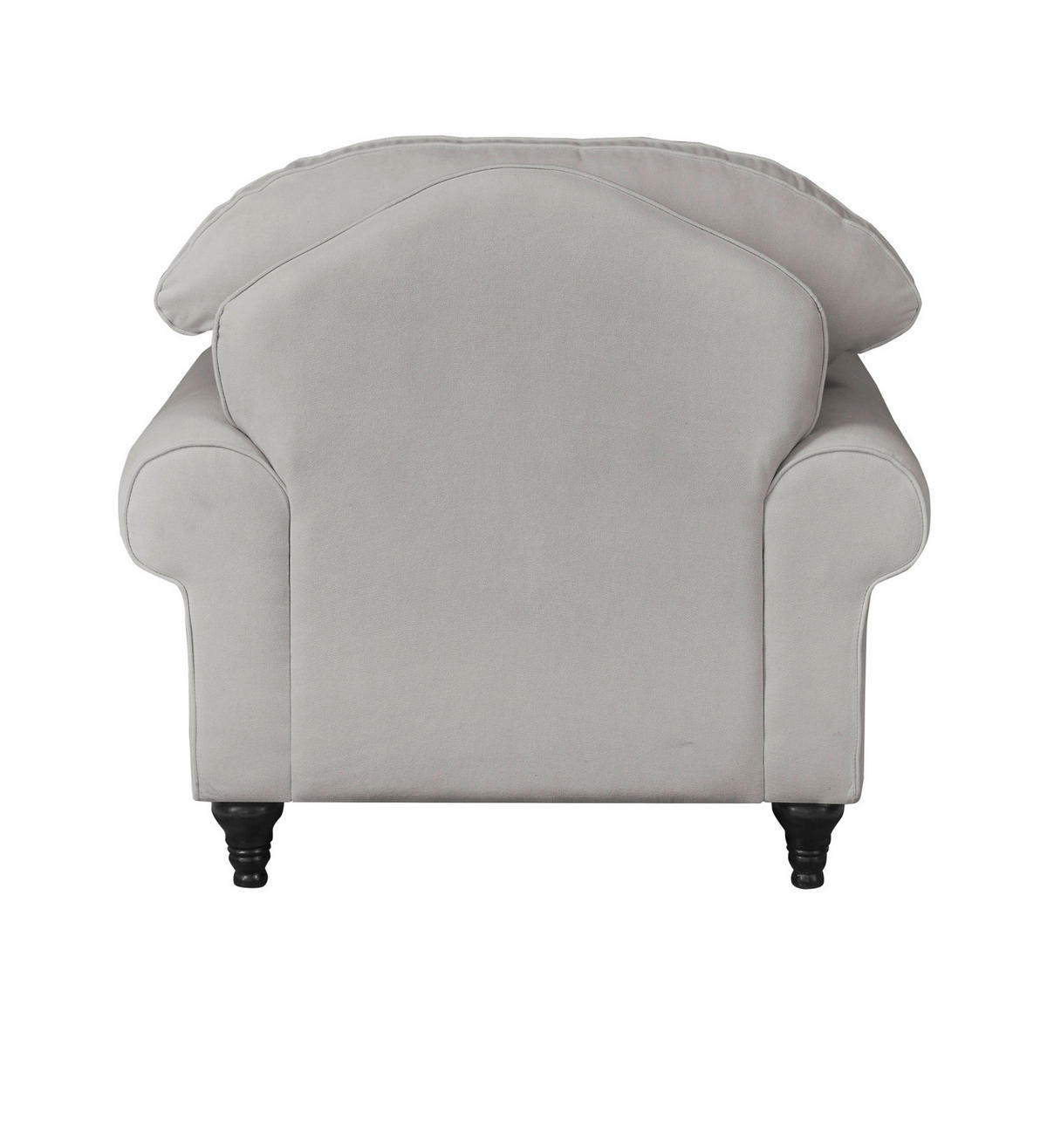 SESSEL hellgrau Landhaus, Loungesessel 110 cm - Hellgrau/Braun, Holz/Textil (110/95/100cm) - Furn.Design