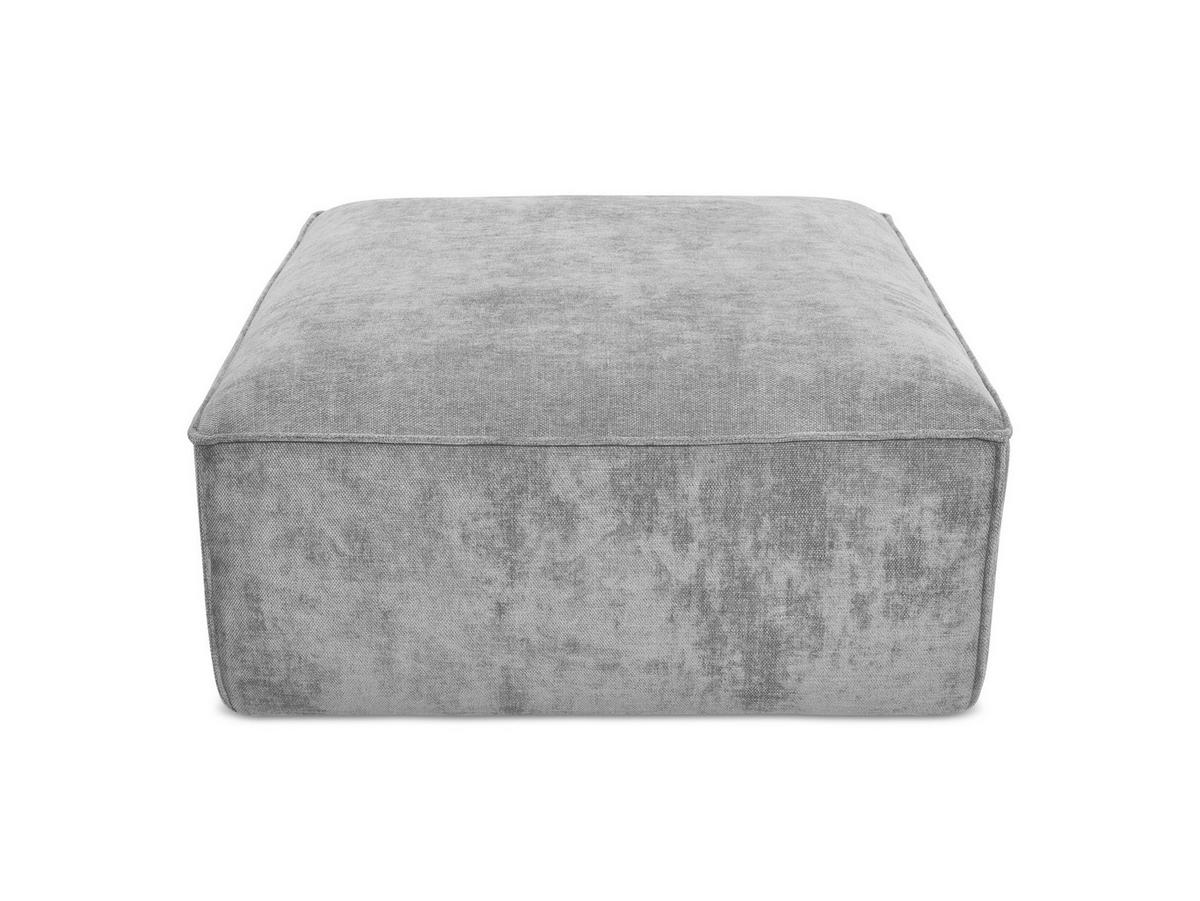 POUF Chenille Stoff Grau - Hellgrau/Schwarz, Holzwerkstoff/Kunststoff (87/46/87cm) - Makamii