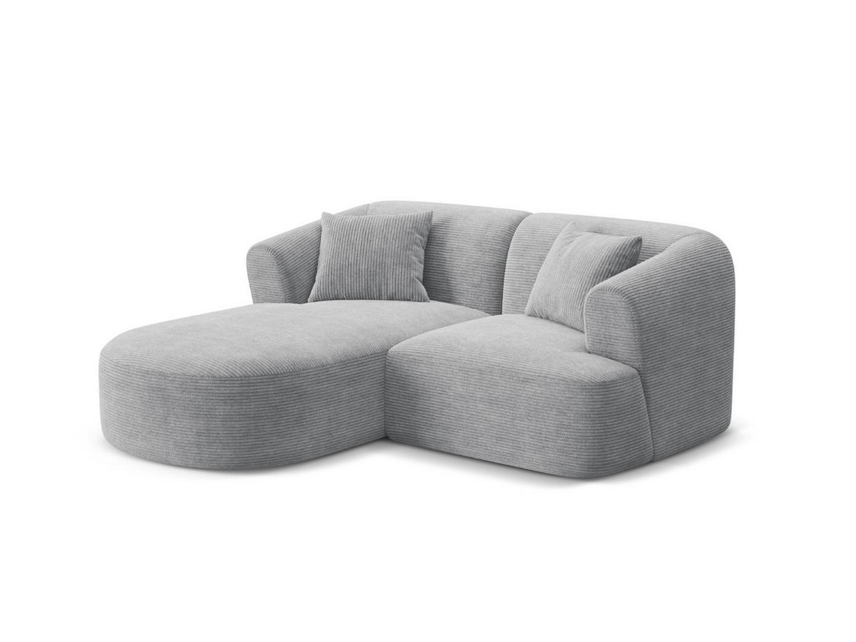 MODULARES-ECKSOFA links Campi aus Cord silber 3 Sitzplätze - Silberfarben, Textil (156/180cm) - Cosmopolitan Design