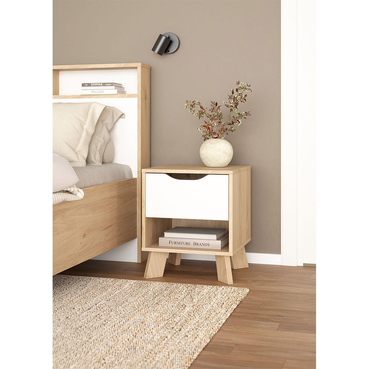NACHTTISCH, Ikast, Eiche, Holzwerkstoff, 41 x 40 x 48 cm - Eichefarben, Holzwerkstoff (41/48/40cm) - ebuy24