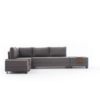 ECKSOFA mit rollbarer Schlaffunktion - Taupe/Walnussfarben, Holz/Textil (280/210cm) - myHomelando