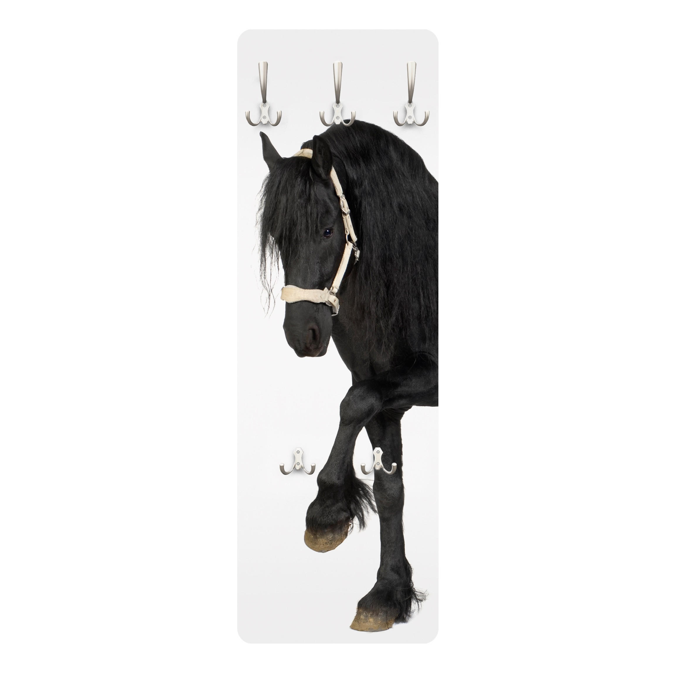 WANDGARDEROBE - Friesenstute 34/105 cm - Schwarz, Holzwerkstoff (34/105/1.6cm) - Bilderwelten