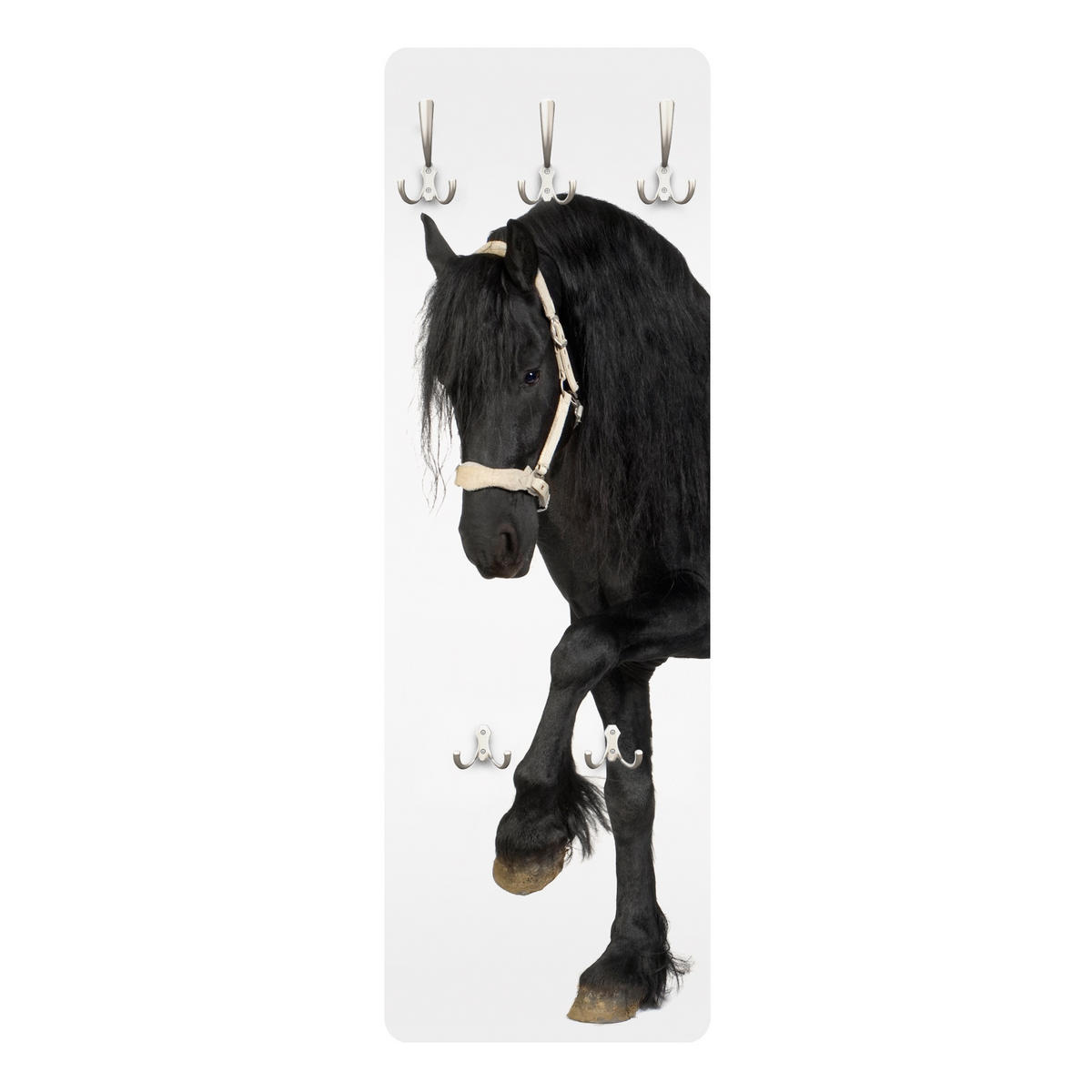 WANDGARDEROBE - Friesenstute 34/105 cm - Schwarz, Holzwerkstoff (34/105/1.6cm) - Bilderwelten