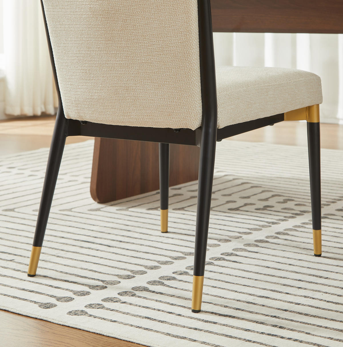 ESSZIMMERSTUHL 2er-Set skandinavischer Stil Stoff Beige - Beige, Metall (49/85/59cm) - Meubliv