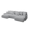 WOHNLANDSCHAFT mit Schlaffunktion und Bettkasten ONESK-U-v1 304x165x40 Grau Cord - Grau, Holzwerkstoff/Kunststoff (304/90/165cm) - ALTDECOR