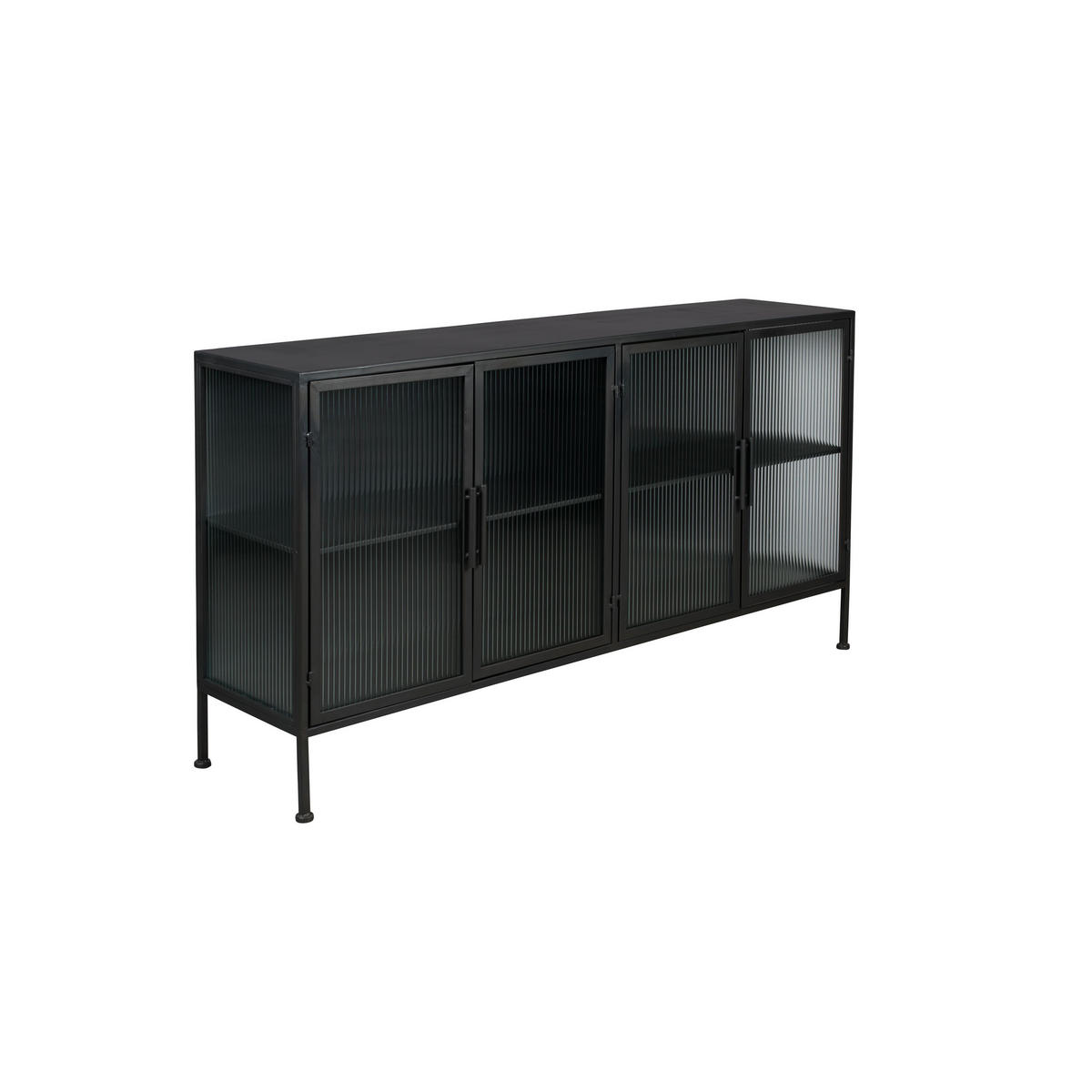 SIDEBOARD Boli Niedrig Metal Black - Schwarz, Metall (150/80/35cm) - Dutchbone