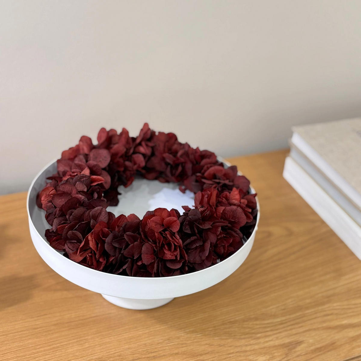 TROCKENBLUMENKRANZ Hortensien klein - weiß / 20 cm - Weiß, Naturmaterialien (20cm) - Lykke & You