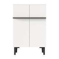 SCHUHSCHRANK Weiß Schwarz 60/34,5/95 cm - Schwarz, Holzwerkstoff (60/95/34.5cm) - PANGIVO