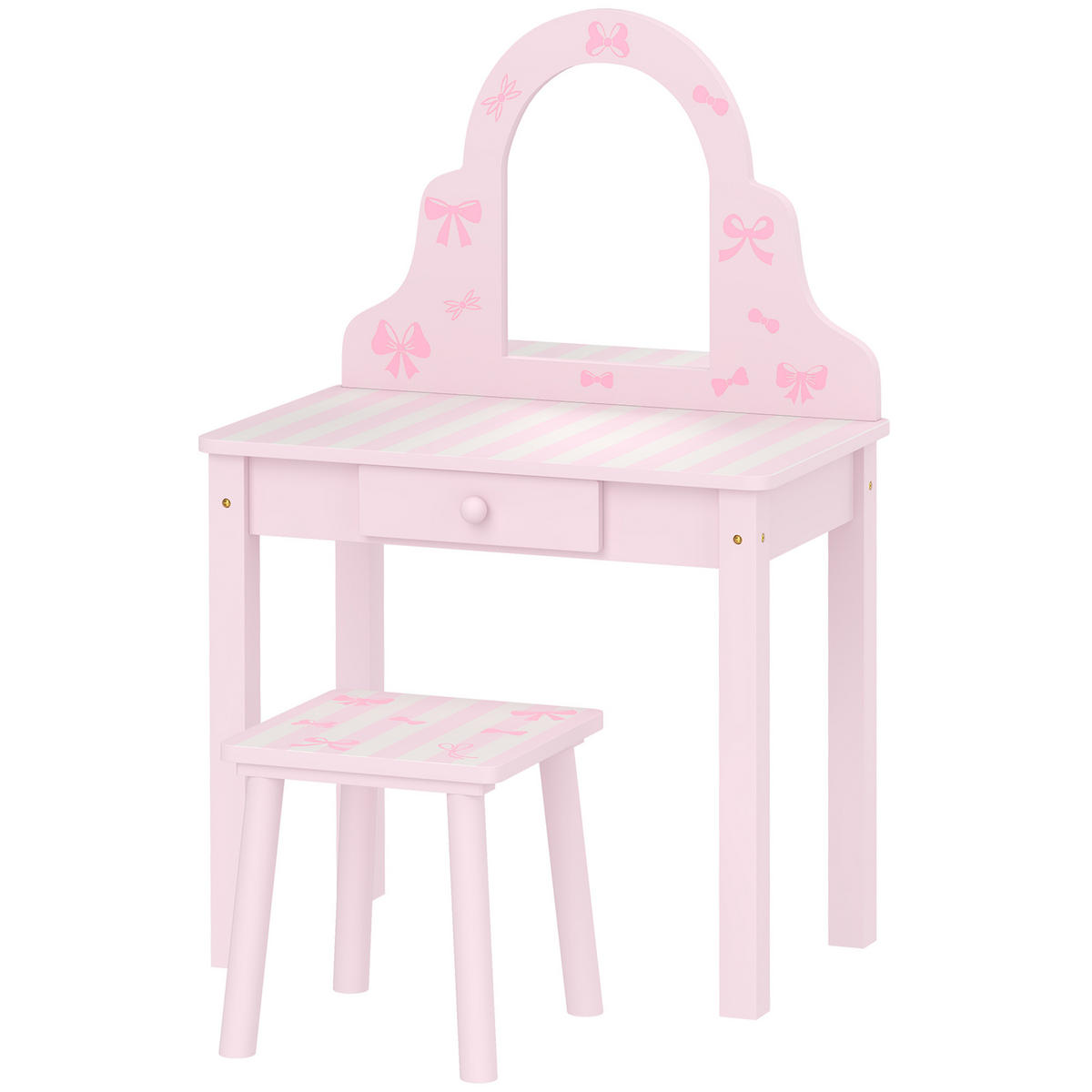 SCHMINKTISCH mit Schubladen Rosa 34.0/55.0/82.0 cm - Pink, Holzwerkstoff (55/82/34cm)