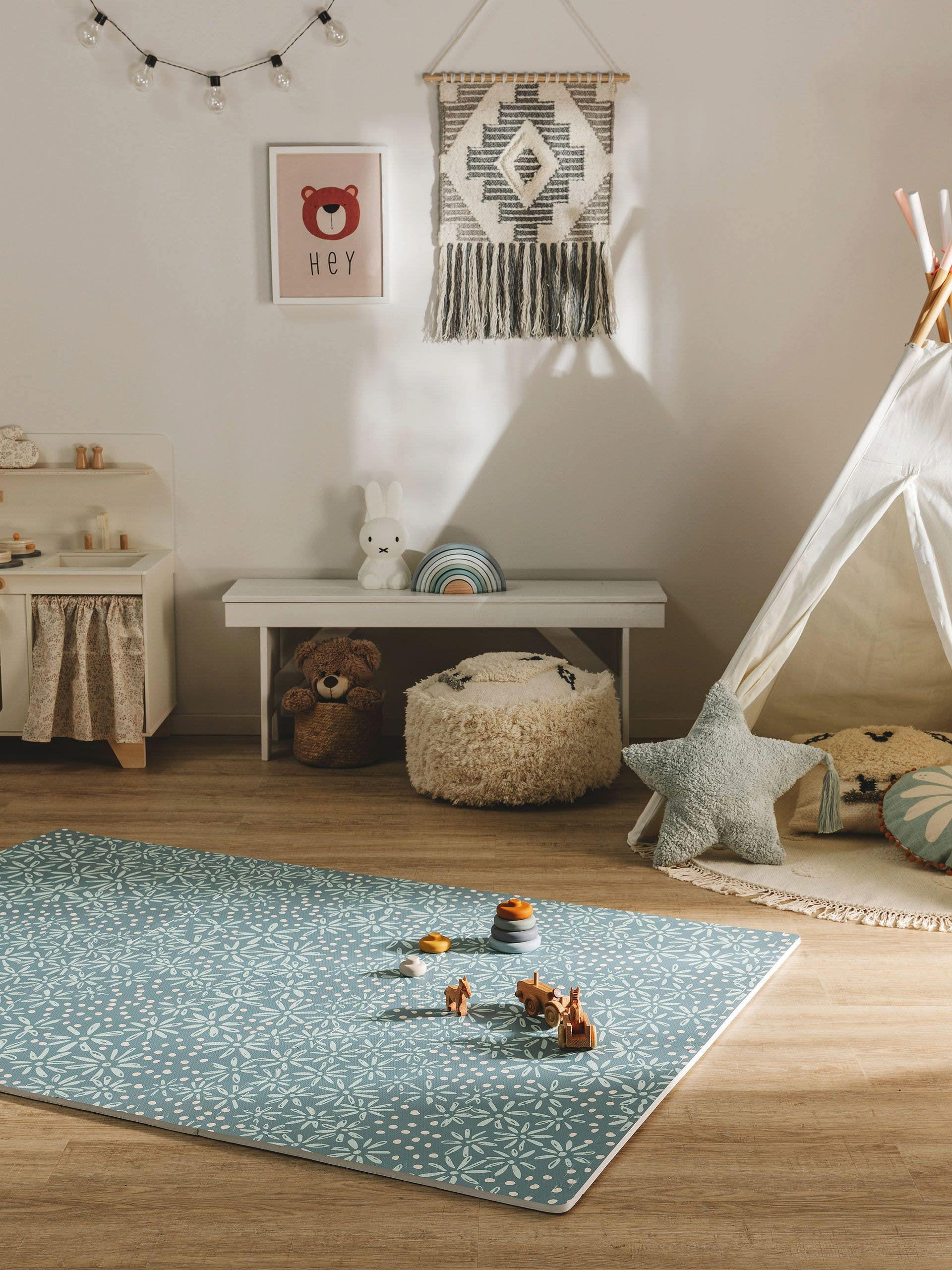 SPIELMATTE Daisy Blau 120x180 cm - Blau, Textil (120/180cm) - Lytte