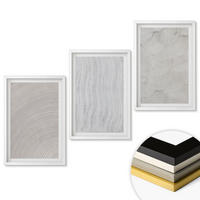 WANDBILDER 3er-Set - 40x60 cm Weißer Rahmen - Sandmuster geometrische Strukturen - Weiß, Kunststoff (40/60cm) - ArtPrintCave
