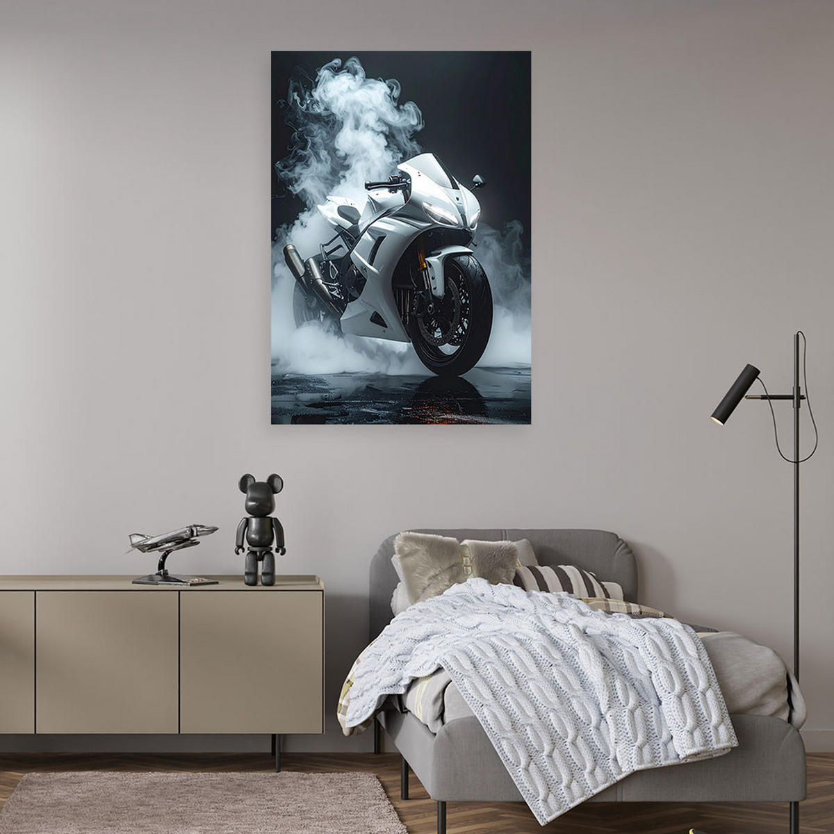 LEINWANDBILD Kraftfahrzeuge 80x120cm - Weiß, Textil (80/120cm) - Feeby