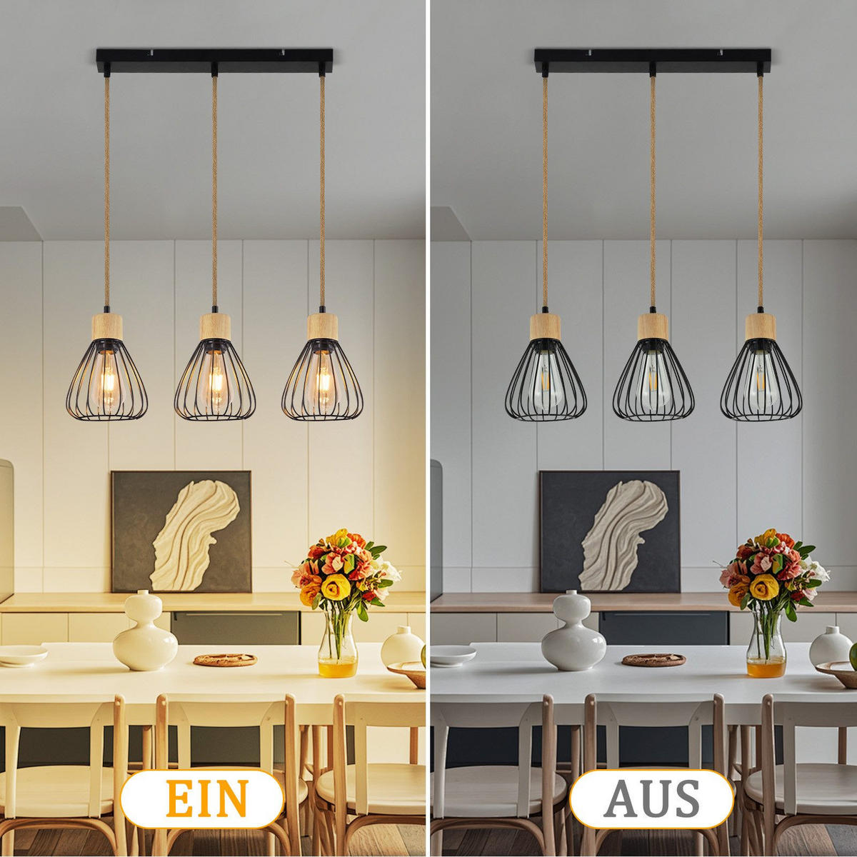 HÄNGELEUCHTE Daxq 56/45/146 cm - Beige, Metall (56/45/146cm) - ZMH