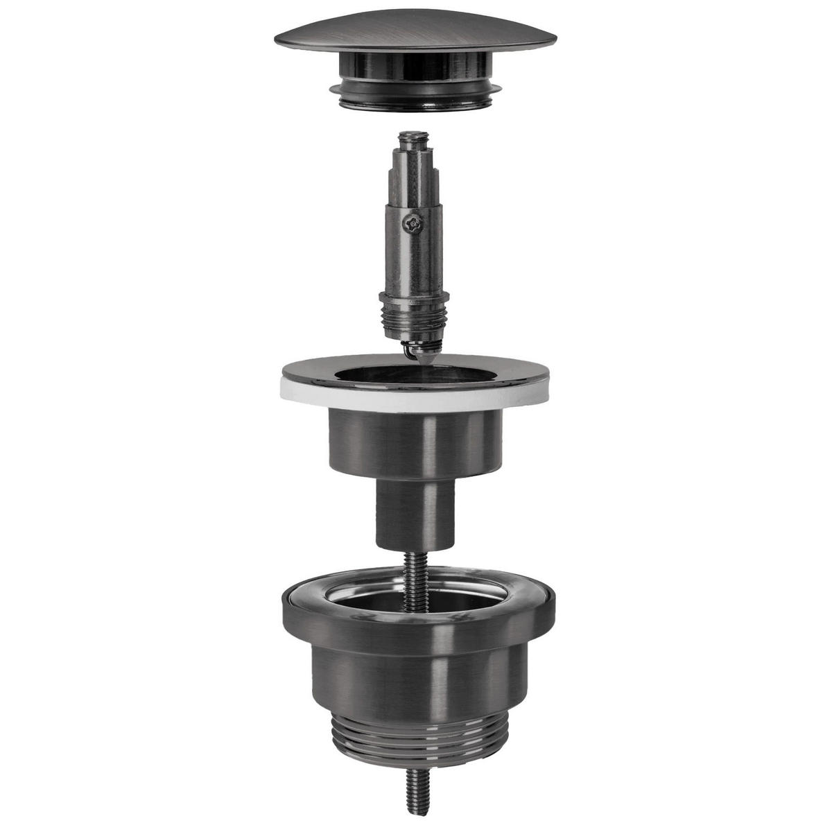 WASCHBECKENSTÖPSEL Universal Click-clack Rea Titan - Titanfarben, Metall (6.2/7.3/6.2cm) - REA