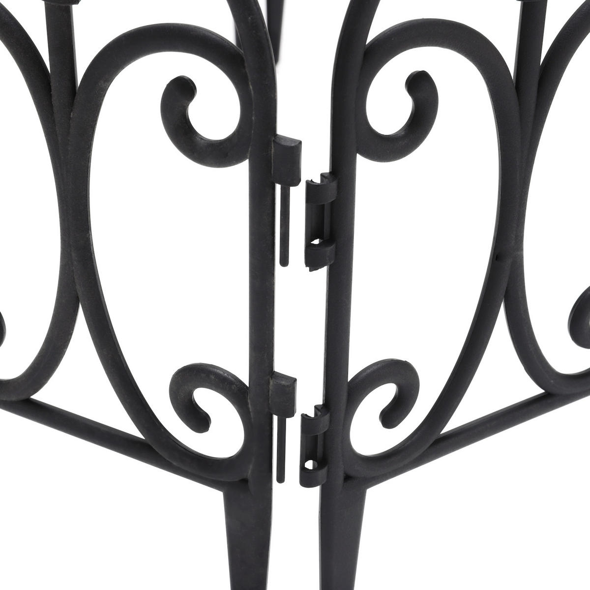 GARTENZAUN 6er-Set aus Kunststoff in schwarz Europäischer dekorativ rost und UV-beständig ohne Werkzeug je 60 x 33 cm - Schwarz, Kunststoff (4/33/60cm) - Livingandhome
