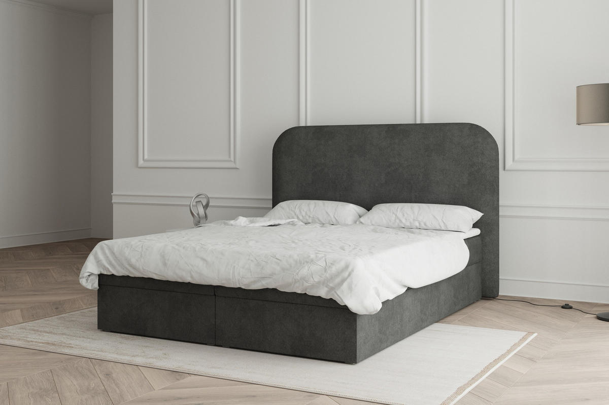 BOXBETT 180x200 - 07 Anthology 19 - Schwarz - Schwarz, Holzwerkstoff (180/200cm) - Möblo
