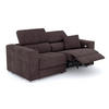 SOFA QUARTZ 3-Sitzer mit 1 Relaxfunktion, dunkelbraun - Dunkelbraun/Silberfarben, Holzwerkstoff/Textil (204/80/102cm) - Courtois Laville