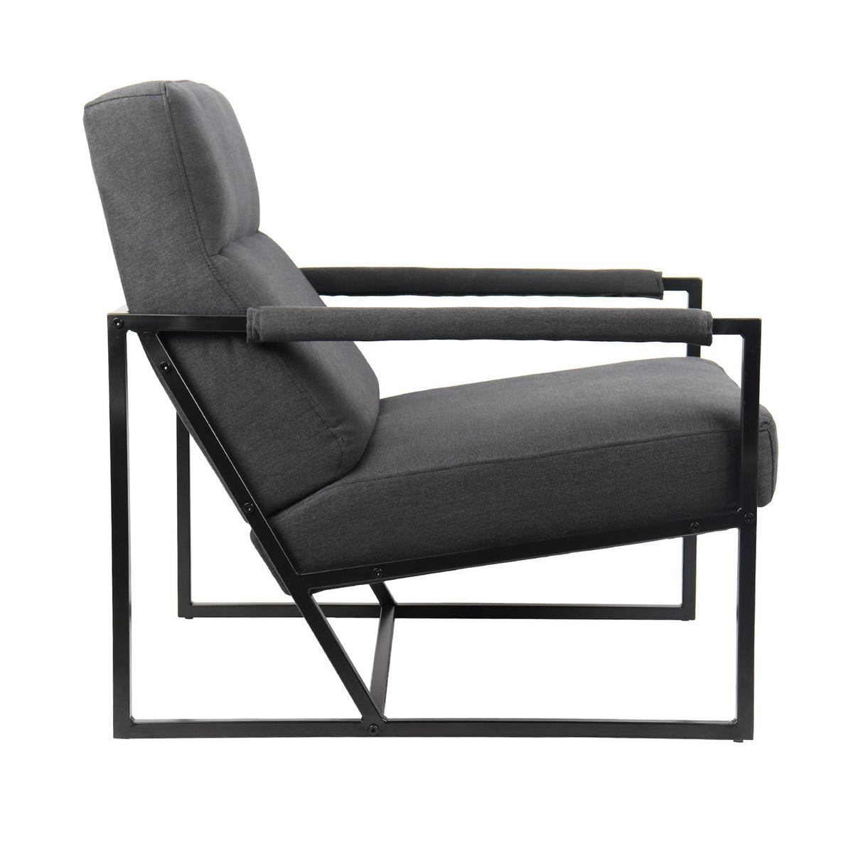 LOUNGESTUHL CHRIS - Anthrazit, Textil (66/77/82.5cm) - SVITA