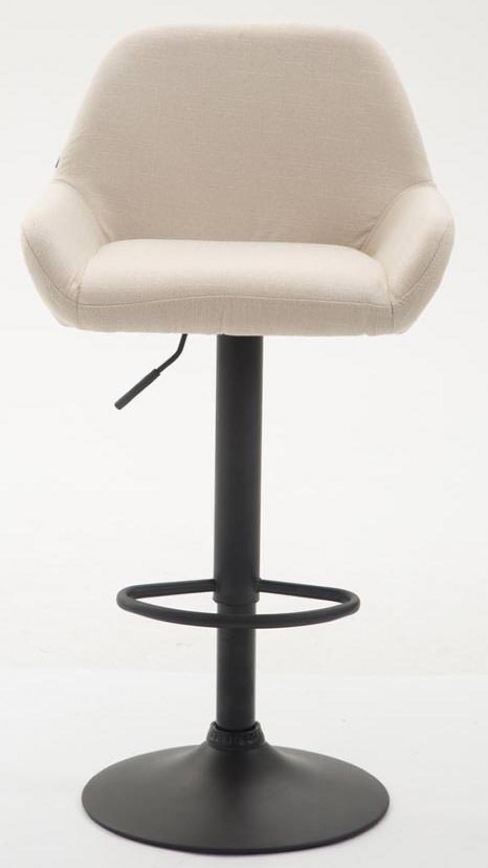 BARHOCKER 2er Set Stoff creme - Creme/Schwarz, Textil/Metall (51/89/52cm) - CLP
