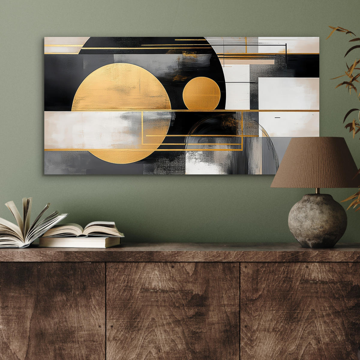 KOVOVÝ OBRAZ Abstraktné - Zlato - Striebro - Tvary - Estetické - Moderné 80x40 cm - zlatá, kov (80/40cm) - MuchoWow