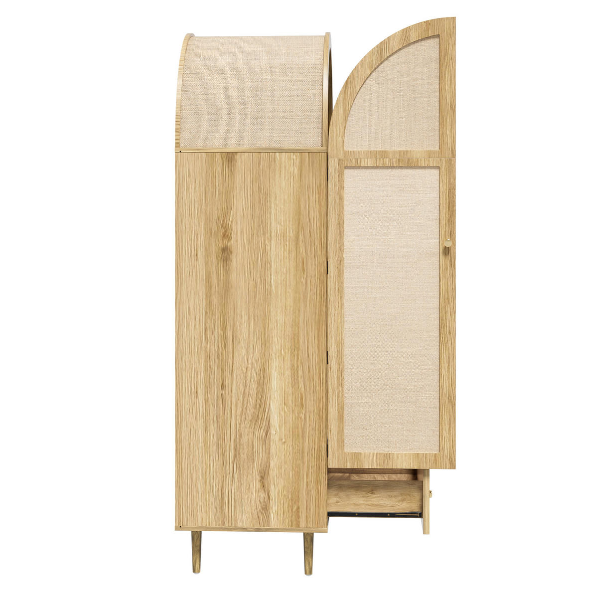 KLEIDERSCHRANK 79/175/50 cm Oak aus MDF mit Schubladen - Nussbaumfarben, Holzwerkstoff (50/175/79cm) - OKMYHOME