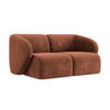 2-SITZER-SOFA Chenille Stoff Orange - Terracotta/Schwarz, Holzwerkstoff/Kunststoff (174/75/94cm) - Makamii