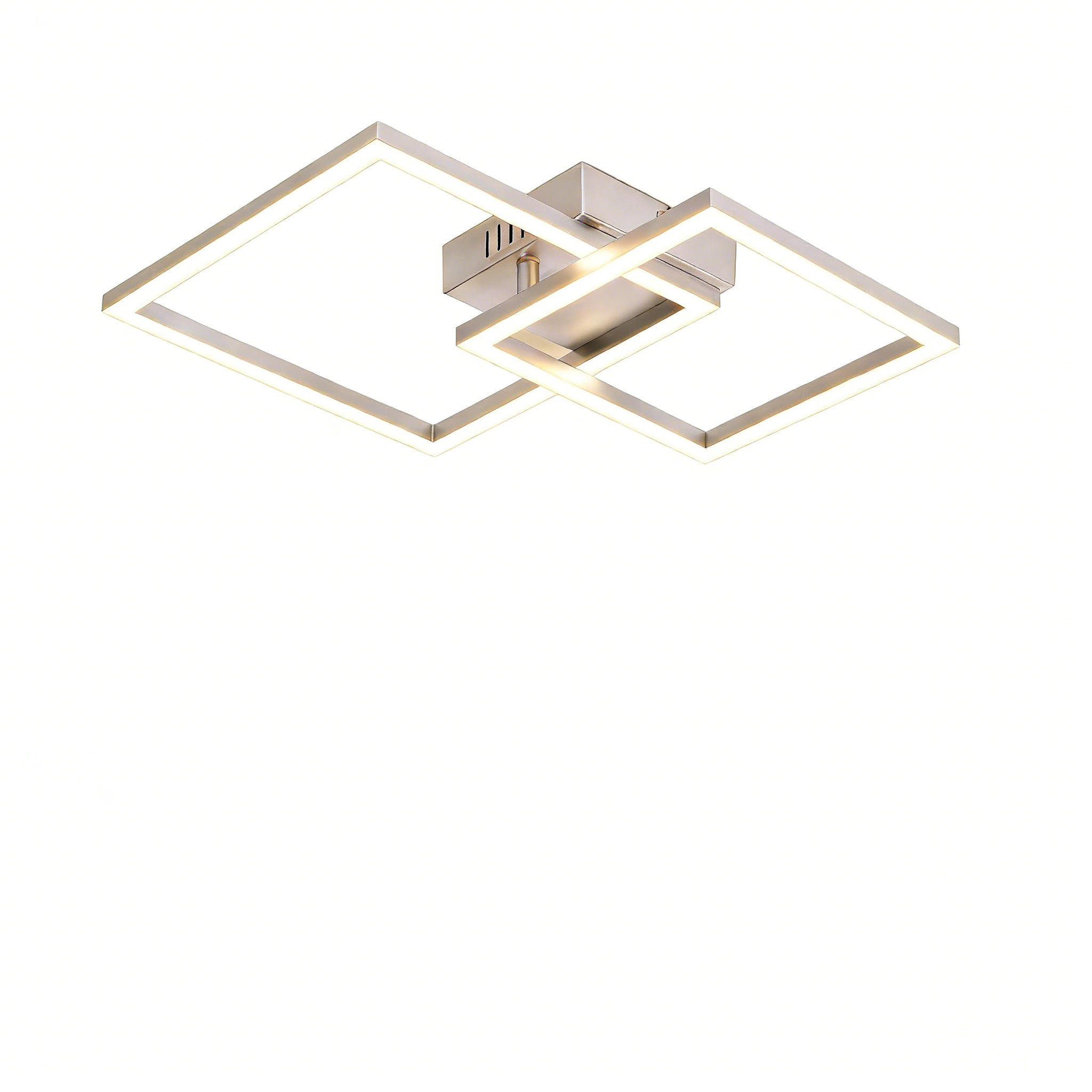 LED DECKENLEUCHTE Elwynne 34.5/34.5/6.7 cm - Silberfarben, Kunststoff (34.5/34.5/6.7cm) - ZMH