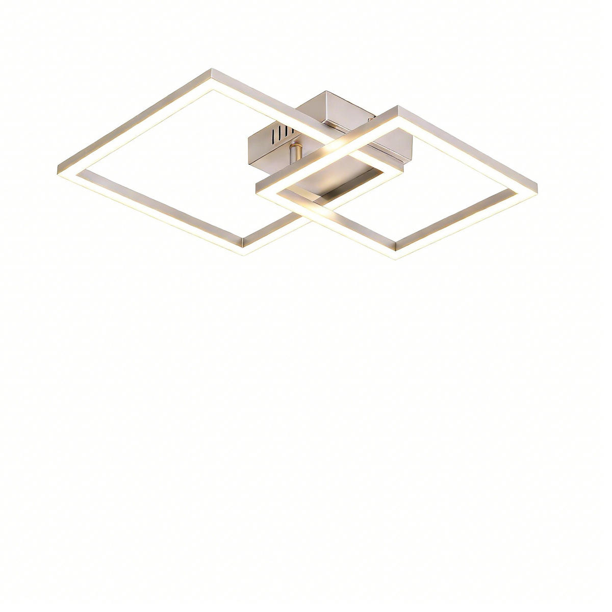 LED DECKENLEUCHTE Elwynne 34.5/34.5/6.7 cm - Silberfarben, Kunststoff (34.5/34.5/6.7cm) - ZMH