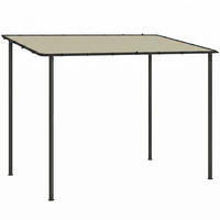 PERGOLA Metall Polyester Cremeweiß - Creme/Schwarz, Textil/Metall (180/230/300cm) - Outsunny