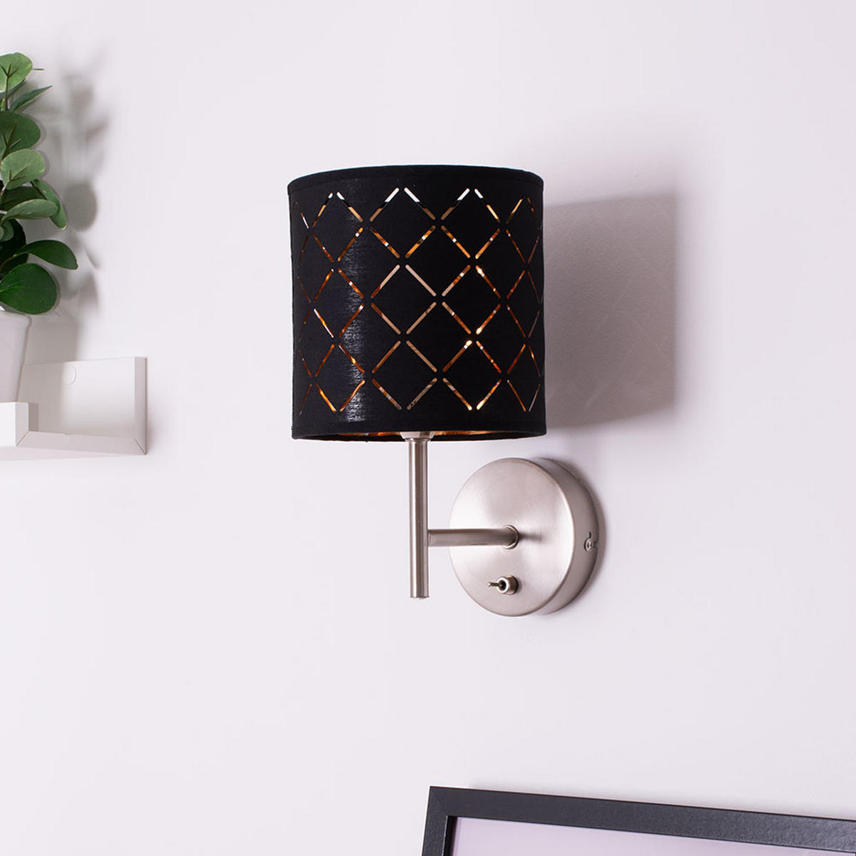 LED WANDLEUCHTE CLARKE Schwarz Gold - Schwarz, Metall (19/26/19cm)