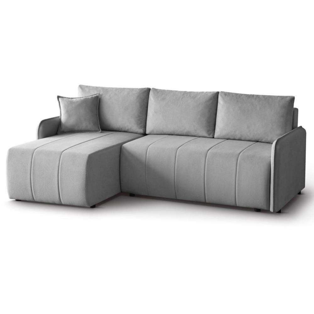ECKSCHLAFSOFA Capri grau - Schwarz/Grau, Kunststoff/Textil (223/156cm) - Beautysofa