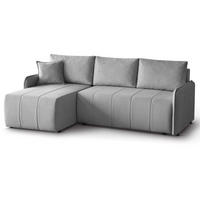 ECKSCHLAFSOFA Capri grau - Schwarz/Grau, Kunststoff/Textil (223/156cm) - Beautysofa