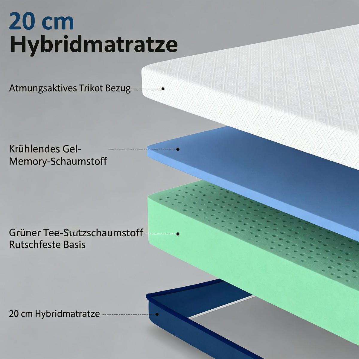 KALTSCHAUMMATRATZE 160/200 cm Weiß, abnehmbarer waschbarer Bezug, mittlere Härte - Weiß, Textil (160/200cm) - Oxeza