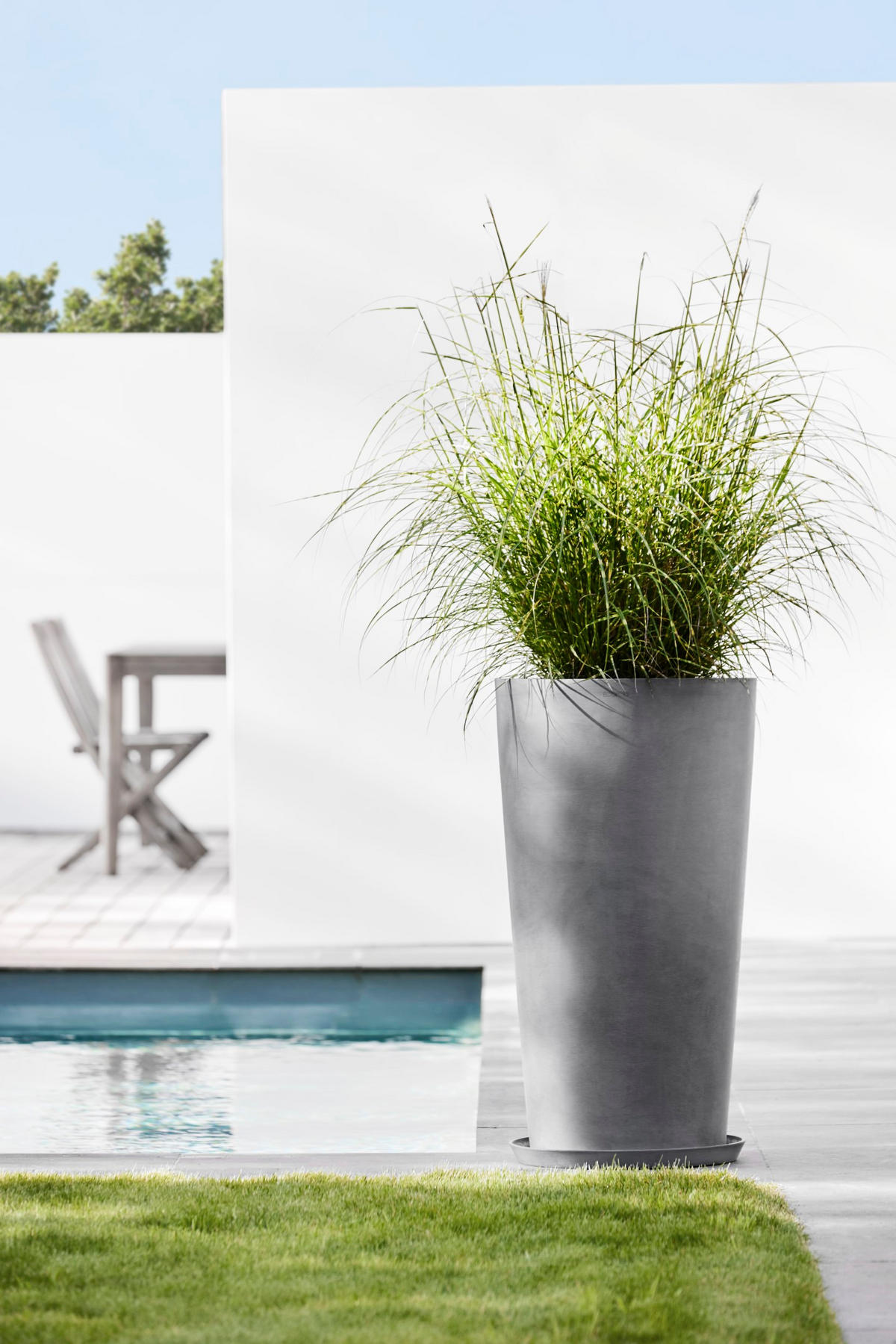 BLUMENTOPF Amsterdam Extra High 49,8/91 cm Grau - Grau, Kunststoff (49.8/91cm) - Ecopots