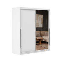 SILENTE 180 cm Schiebetürenschrank mit Einlegeböden und Kleiderstange - Weiß, Holzwerkstoff (180/205/60cm) - Idohome