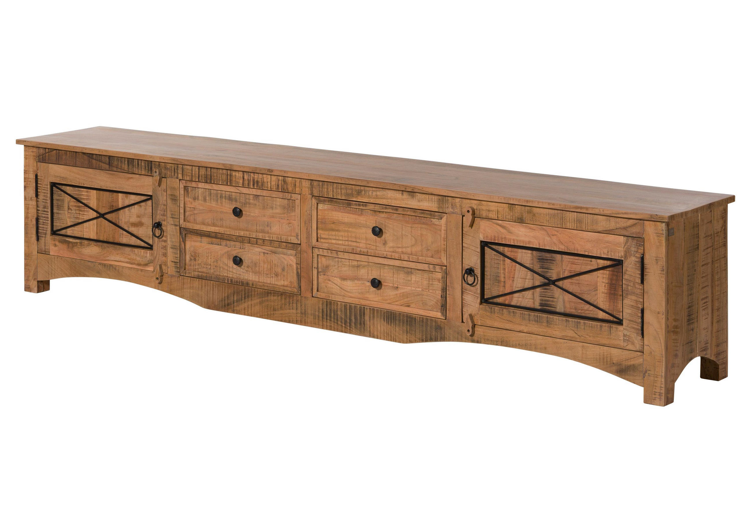 TV-BOARD Akazie 240x40x50 natur versiegelt NATURE OF SPIRIT #243 - Naturfarben, Holz (40/50/240cm) - Massivmoebel24