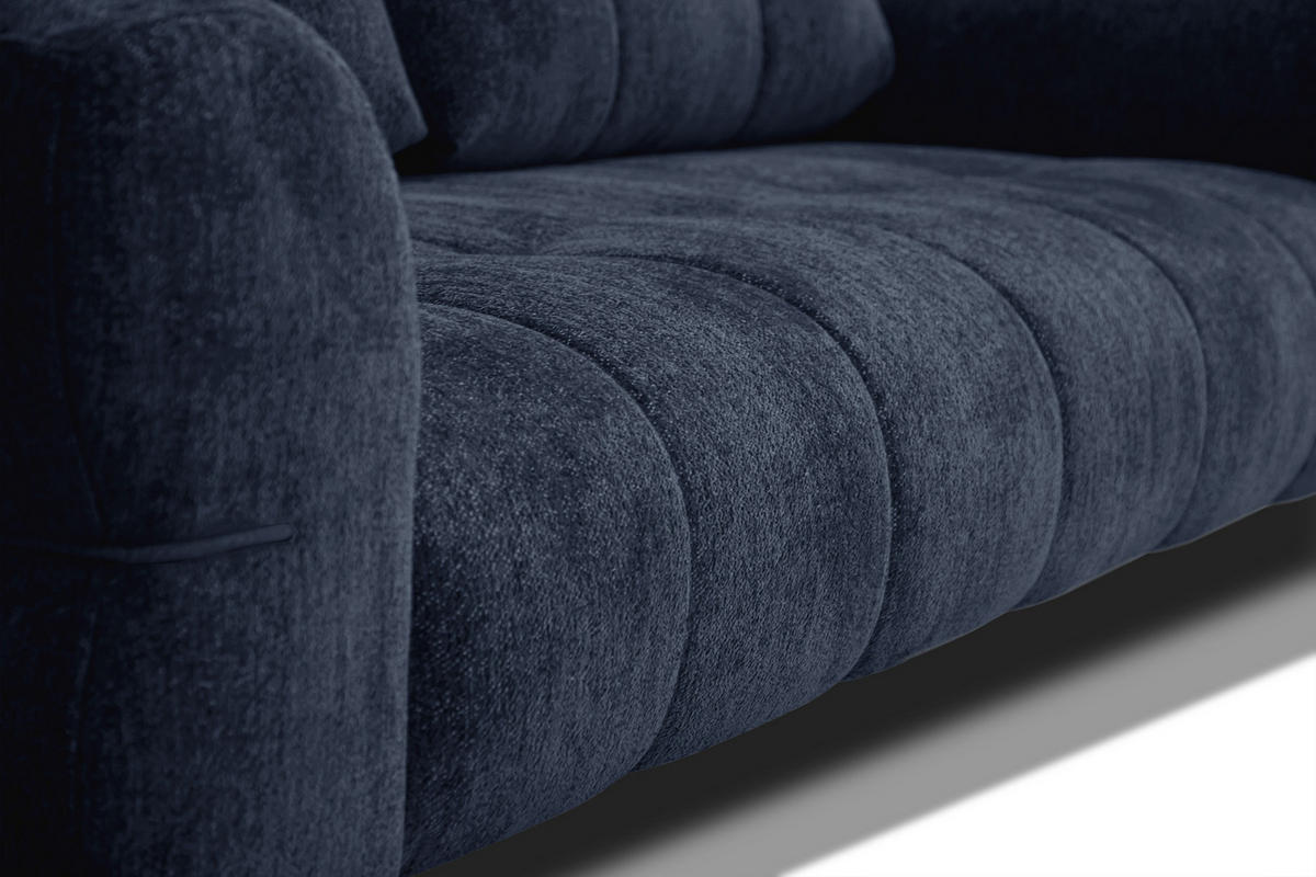 SOFA SALVINI 2,5-Sitzer, dunkelblau - Dunkelblau, Holz/Textil (206/88/99cm) - Courtois Laville