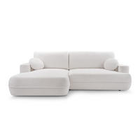 ECKCOUCH L Form Peoni Weiß 267/168/87 cm mit Schlaffunktion L - Schwarz/Weiß, Kunststoff/Textil (168/267cm) - AX Living