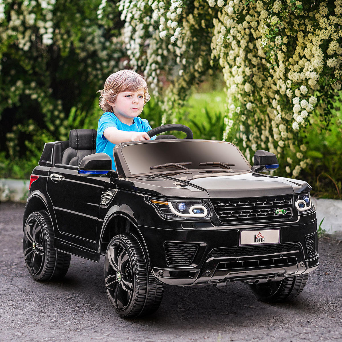 KINDER ELEKTROAUTO, Schwarz, Kunststoff+ Eisen - Schwarz, Metall (110/68/52cm) - HOMCOM
