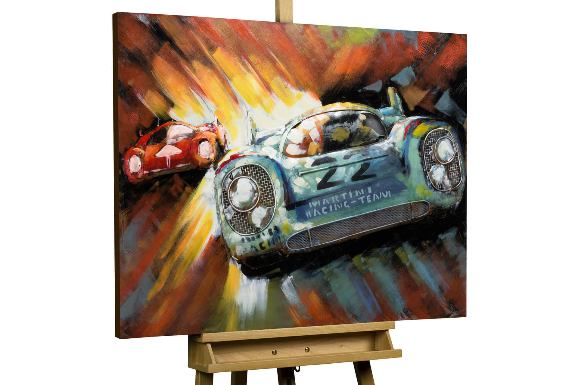 KUNSTLOFT KOVOVÝ OBRAZ ZÁVODNÍ DUEL, 100/75 CM