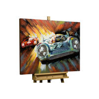 METALLBILD Rot 100/75 cm - Blau/Rot, Metall (5.1/75cm) - KUNSTLOFT