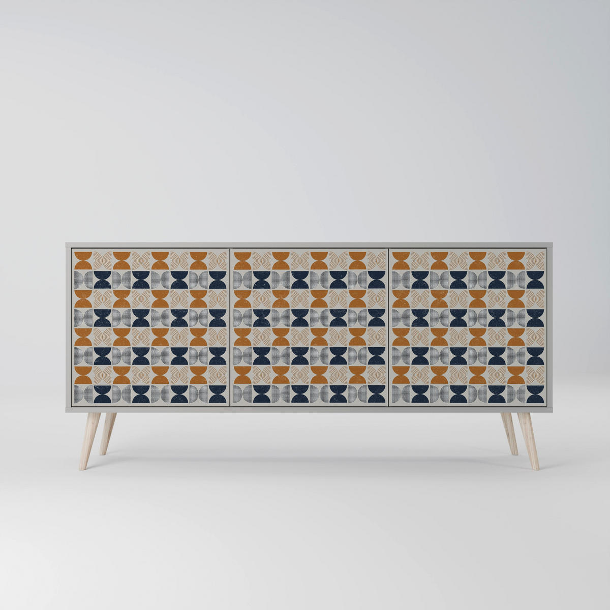 SIDEBOARD REFLECTION RANGE, Eicheneffekt, 164,5x42x77,5 cm, 3 Türen - Eichefarben/Buchefarben, Holzwerkstoff/Buchenholz (164.5/77.5/42cm) - SpaceRebels