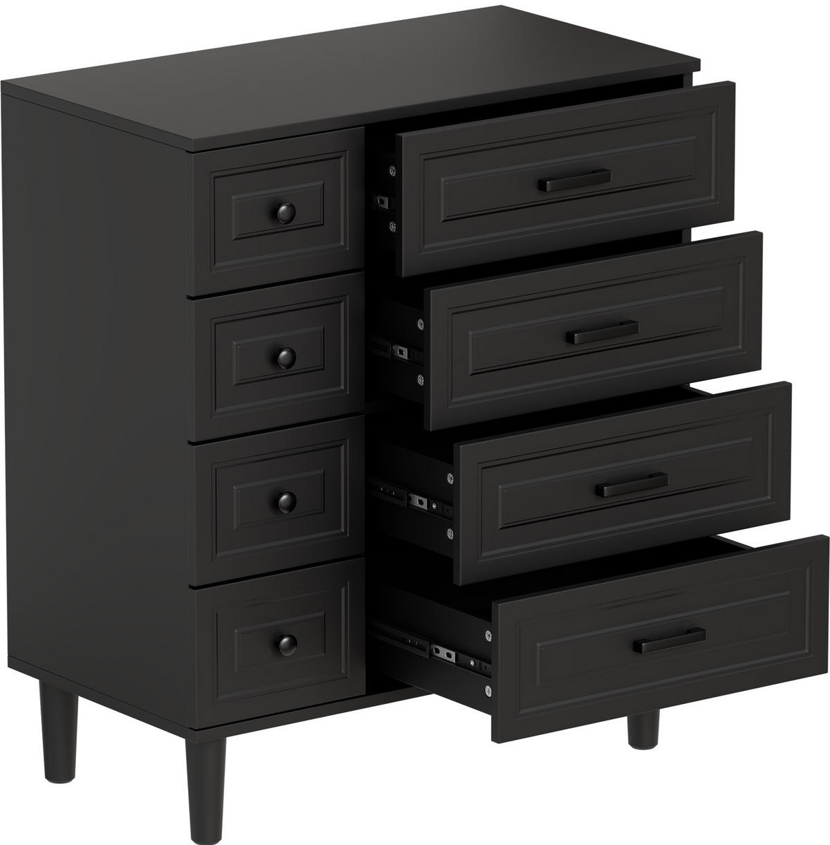 SCHUBLADENKOMMODE mit Füßen in 75/87/40cm-DG3 - Schwarz, Holzwerkstoff/Metall (40/87/75cm) - HOMAVO