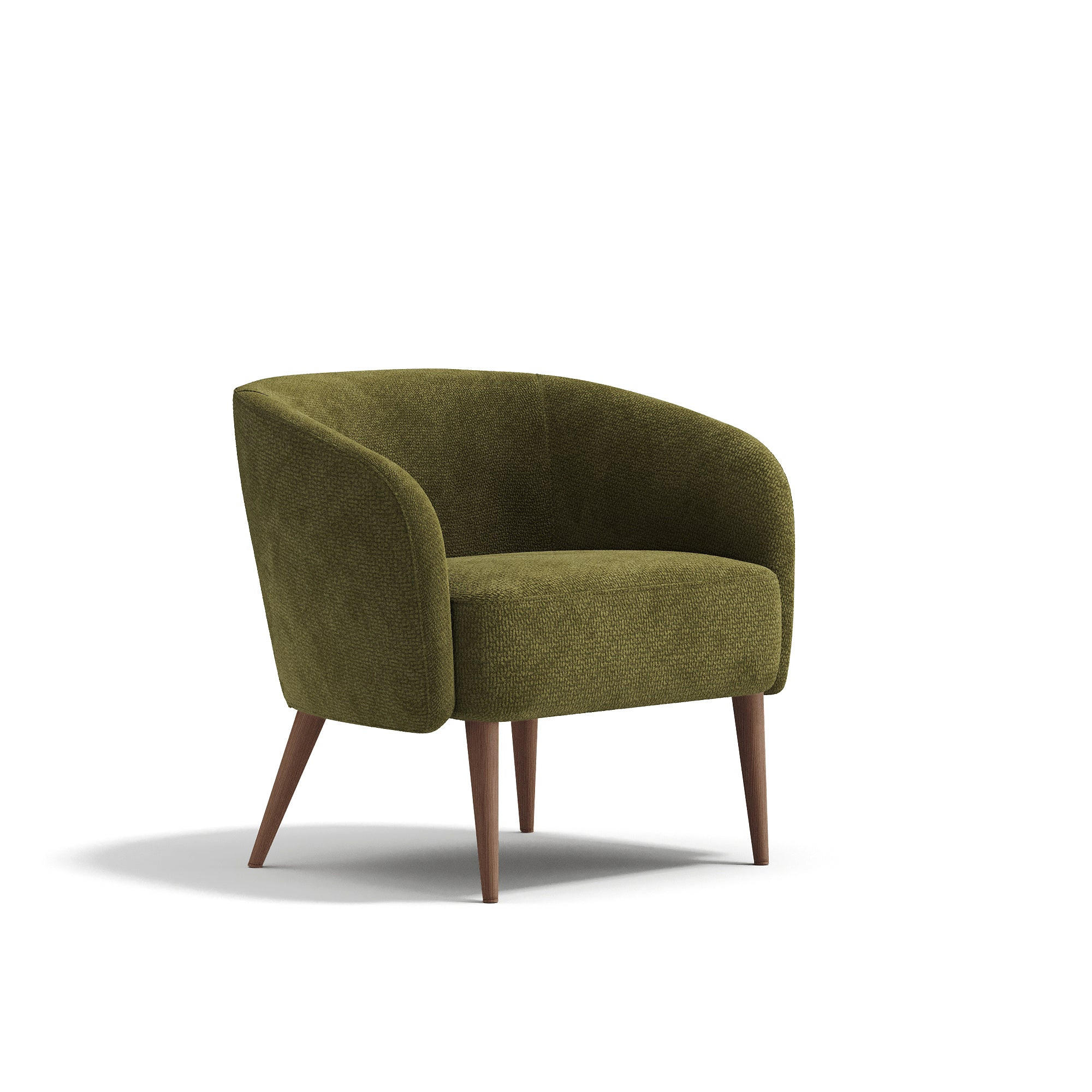 SESSEL MILO Bouclé-Samt Vintage-Grün 73.5cm - Dunkelgrün/Grün, Textil (73.5/66.5/67.5cm) - Premium Interiors