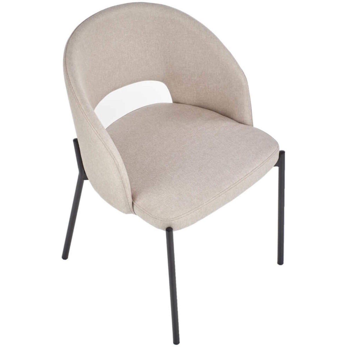 STUHL ARKO K373 - Beige/Schwarz, Holzwerkstoff/Metall (51/77/57cm) - Meblini