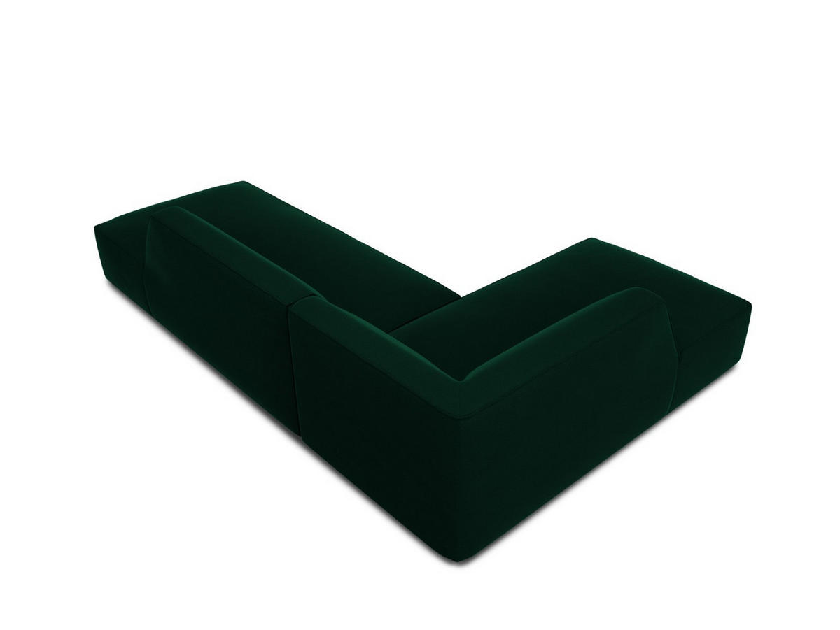 ECKSOFA links Ruby aus Samt flaschengrün 4 Sitzplätze - Dunkelgrün, Textil (180/273cm) - Micadoni