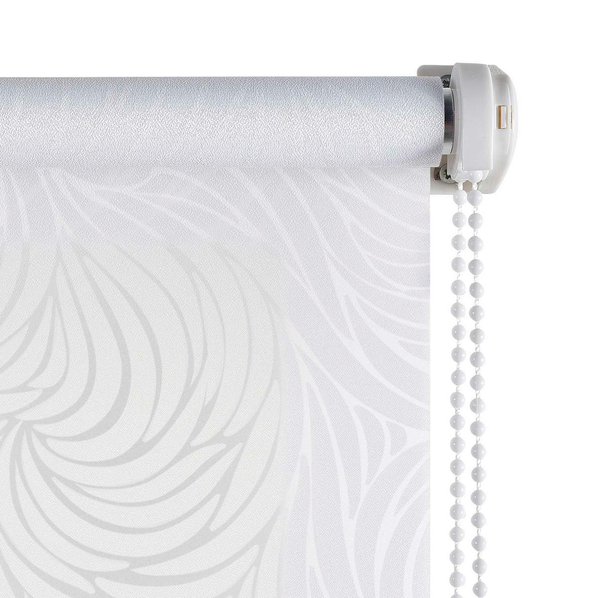 ROLLO Weiß Wellen, 150 cm x 180 cm - Weiß, Kunststoff (150/180cm) - STORESDECO