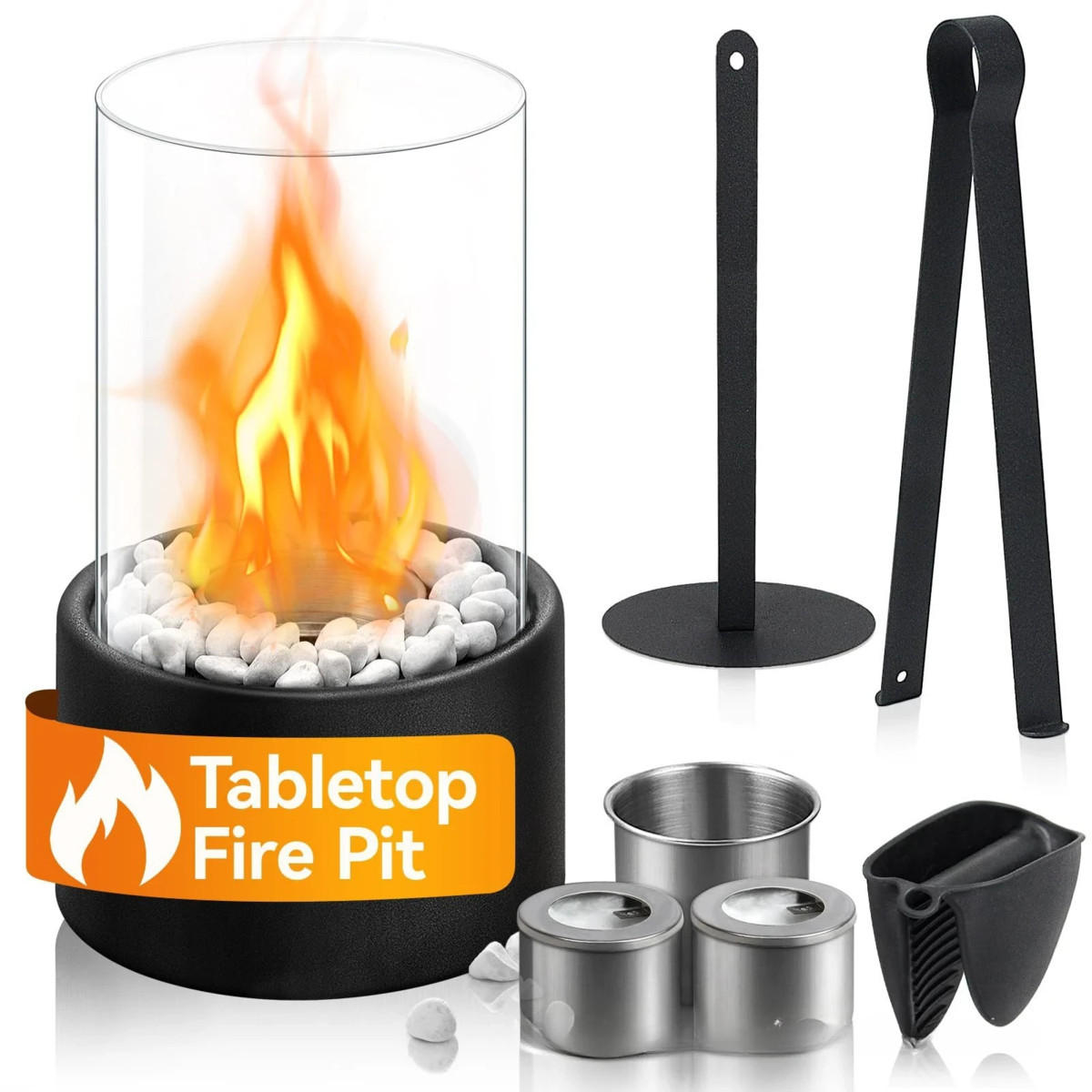 BIOETHANOL-KAMIN Schwarz 16/16/27 cm - Schwarz, Metall (16/27/16cm) - Authentics
