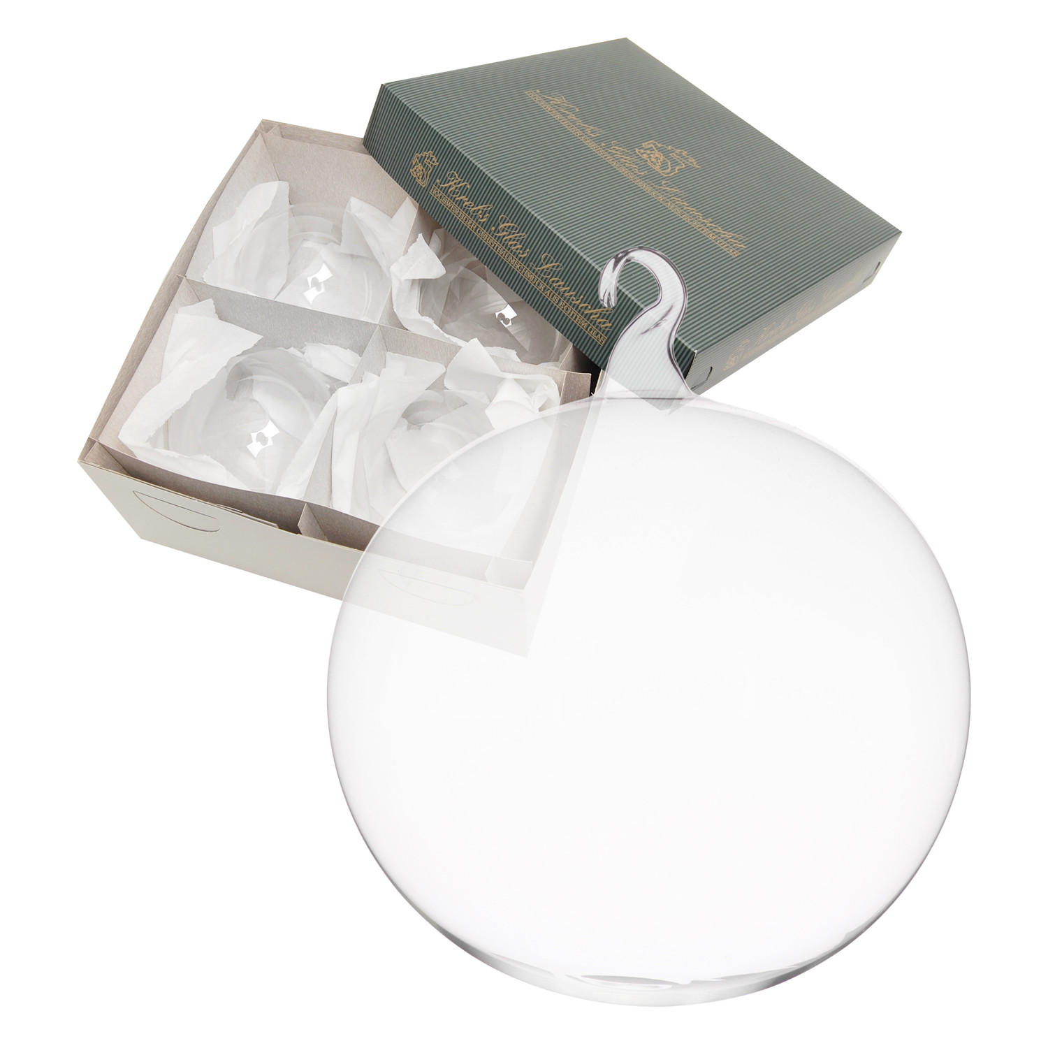 CHRISTBAUMKUGELN Kristall Transparent 10cm (Glas / 4 Stk.) - Transparent, Glas (10/10/10cm) - Krebs Glas Lauscha