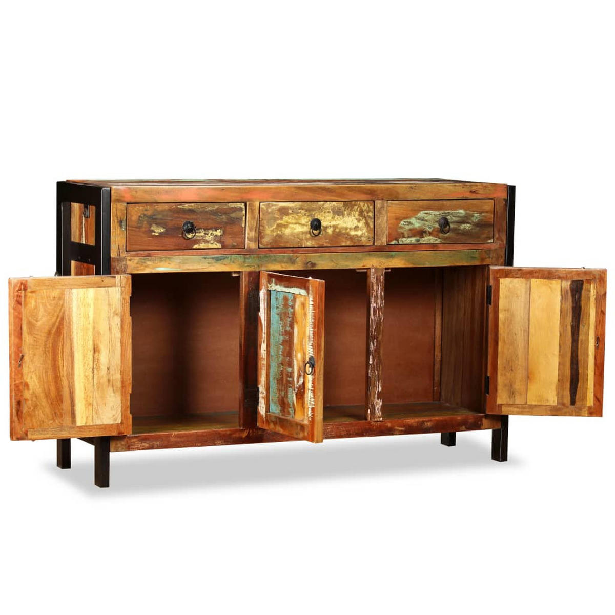 SIDEBOARD Altholz Massiv 120/35/76 Cm - Braun, Holz (35/76/120cm) - vidaXL